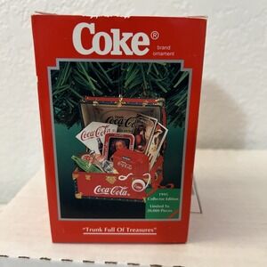 Enesco Coca-Cola Ornament Trunk Full of Treasures LE 1995‎ Original Package Box